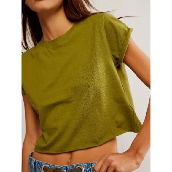 Free People We The Free The Perfect Tee / Peat Moss NWOT - (S) - Picture 2 of 6